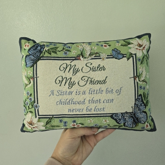 Collections Etc Other - Collections Etc My Sister My Friend Tapestry Weave Throw Pillow Floral Small